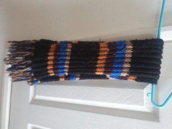 Image 1 of Multicoloured Unisex Woollen Rainbow Knit Scarf Unique