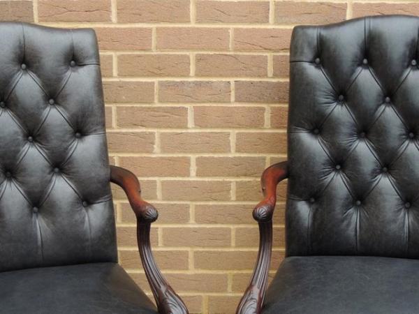 Image 22 of Pair of Antique Chesterfield Library Chairs (UK Delivery)