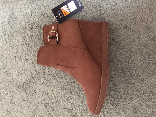 Marks and spencer wedge boots best sale