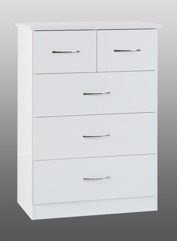 Preview of the first image of NEVADA 3 + 2 CHEST IN WHITE GLOSS.