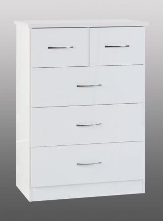 Image 1 of NEVADA 3 + 2 CHEST IN WHITE GLOSS