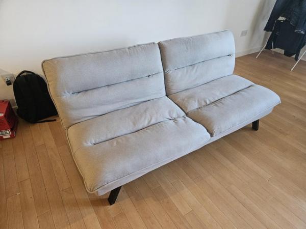 Image 1 of 3 Seater Padded Cushions Fabric Recliner Sofa Bed