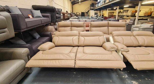 Image 9 of La-z-boy Raleigh cream leather 3+2 seater sofas