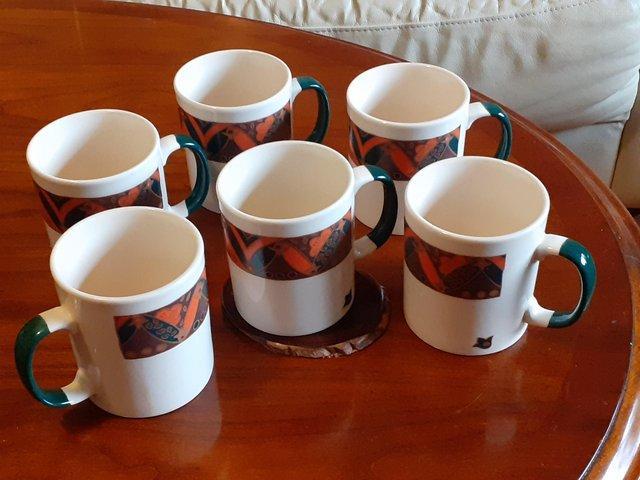 Preview of the first image of Mugs - Set of 6 Kilncraft decorated mugs..