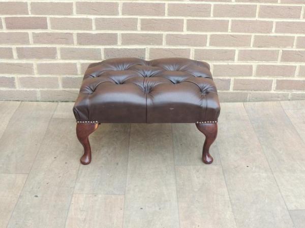 Image 2 of Chesterfield Antique Brown Footstool (UK Delivery)