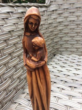 Image 3 of Beautiful wooden statue of Madonna and Child
