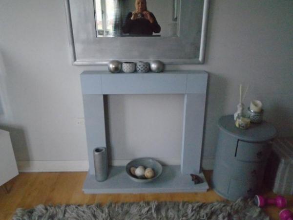 Image 2 of Wooden painted Grey Fire Surround