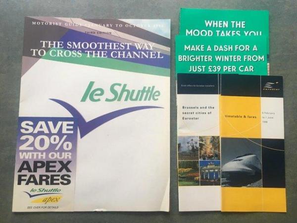 Image 1 of Vintage 1996 le Shuttle guide/leaflets + Eurostar leaflets.