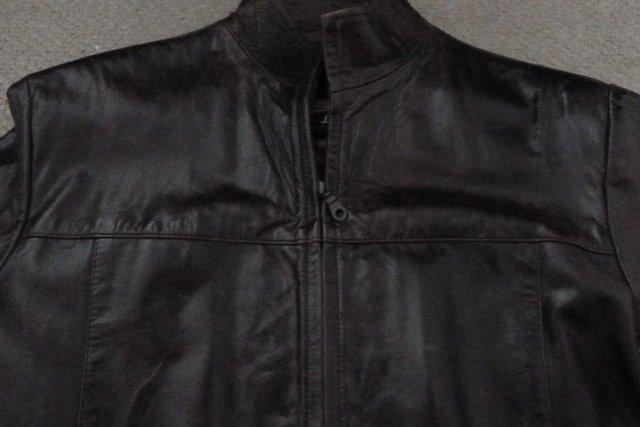 Image 3 of Men's Real Leather  Zip Up Jacket