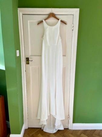 Image 4 of *WHISTLES LINA LACE INSERT BUTTON IVORY WHITE WEDDING DRESS*