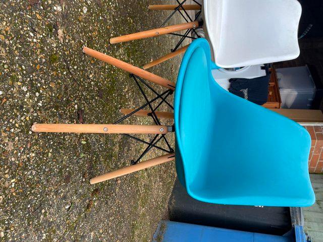 Preview of the first image of 4 Scandi style kitchen chairs for sale.