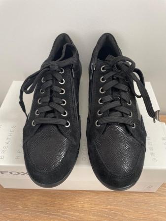Image 6 of GEOX Respira Black Leather Casual Shoes Size 5