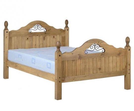 Image 1 of Double corona scroll high foot end bed frame