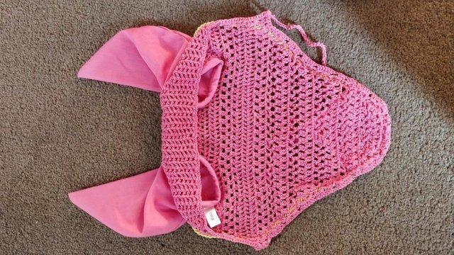Image 2 of TWO NEW PINK FLY VEILS HOODS BONNETS FULL AND COB/FULL
