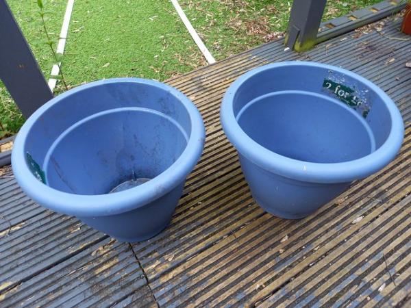Image 1 of 2 Light Blue Garden pots