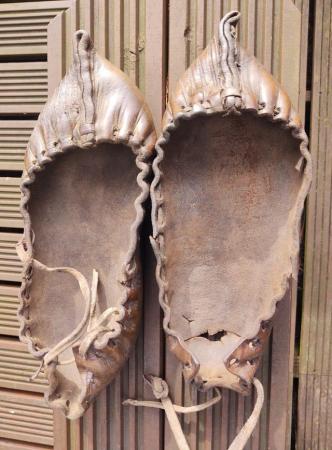 Image 3 of A Primitive & Unusual pair of old Leather Shoes