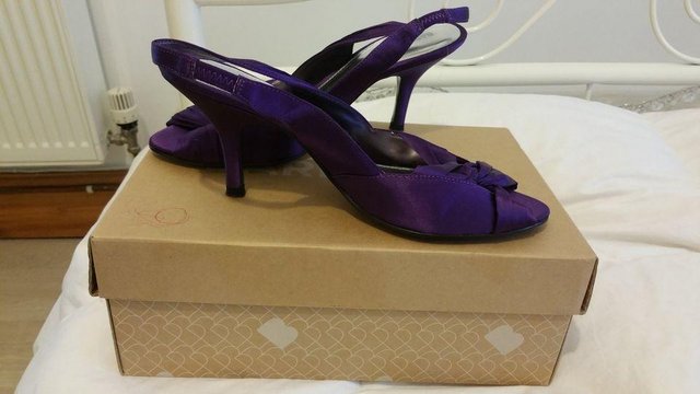 Image 2 of Cadburys' purple ladies kitten heel bridesmaid shoes, New