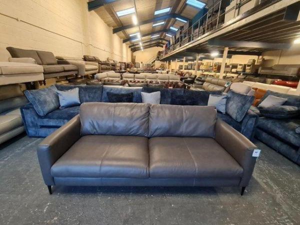 Image 8 of Ex-display Massimo grey leather large 3 seater sofa