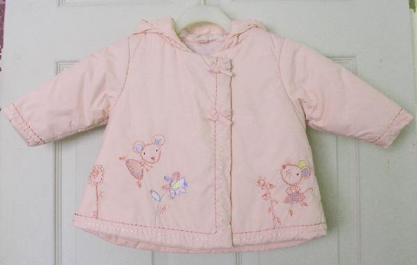 Preview of the first image of Pretty Baby Girls Pink Coat By Next - Age 6 - 9 months   B22.