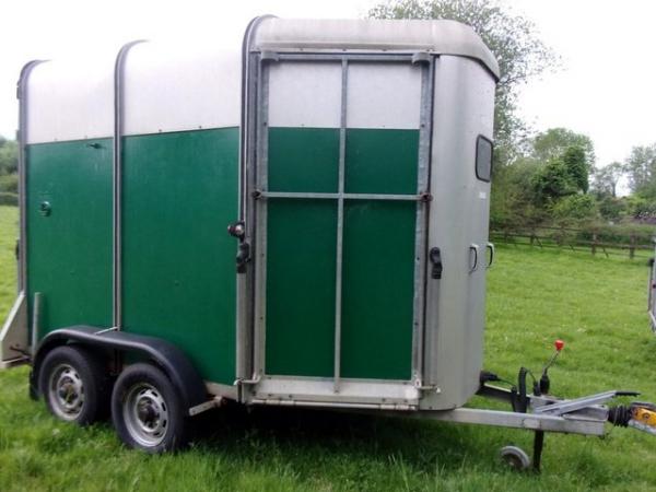 Image 1 of A charming older Model A Green 505 Ifor Williams 2 Horse Tra
