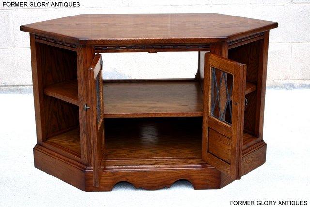 Image 82 of AN OLD CHARM LIGHT OAK CORNER TV DVD CD CABINET STAND TABLE