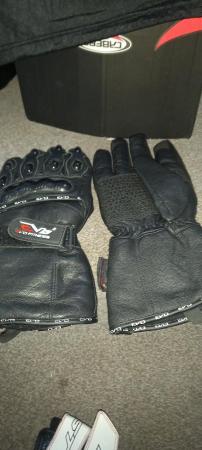 Image 2 of Motorcycle leather gauntlet gloves xl with warm liner