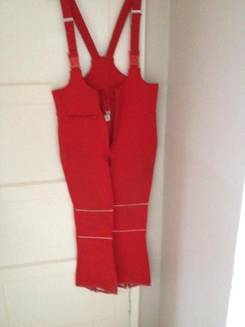 Preview of the first image of Mens ski salopettes in red.