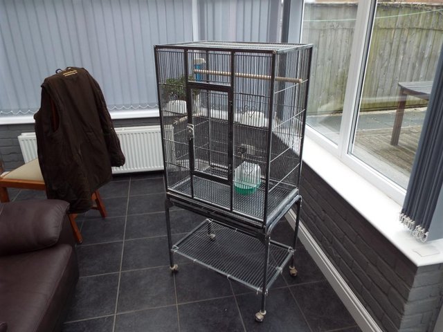 Preview of the first image of Hamberley Bird Cage on Stand with Wheels.
