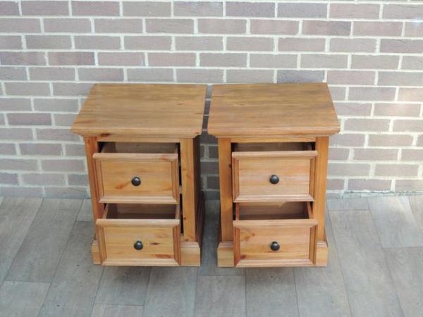 Image 5 of Pair of Country Pine Bedside Tables (UK Delivery)