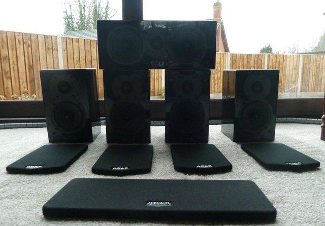 Preview of the first image of QUAD L-ITE 2 5.1 SYSTEM WITH SUBWOOFER IN GLOSS BLACK.