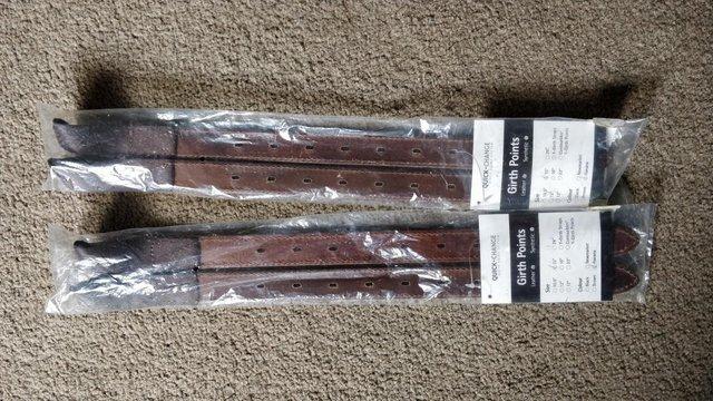 Image 4 of NEW BATES QUICK CHANGE GIRTH POINTS STRAPS BROWN 15"