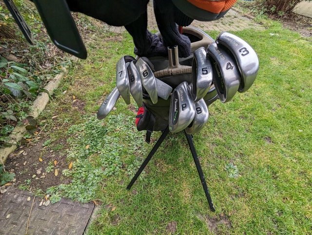 Preview of the first image of Golf Clubs (LEFT HANDED) Bag and Trolley Stand.