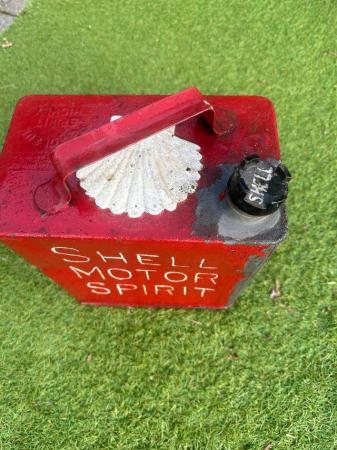 Image 1 of 1920s Vintage Shell Motor Spirit  Petrol Can.