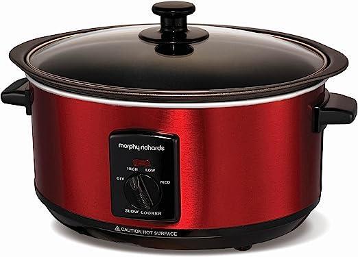 Image 1 of Morphy Richards Accents Sear and Stew Slow Cooker, 3.5l red
