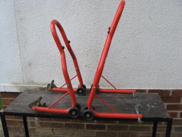 Image 3 of Pair of Motorcycle Stands (Front and Rear)