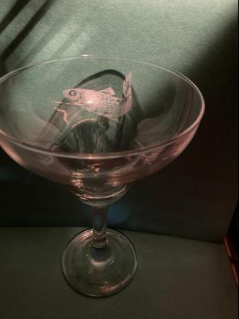 Image 1 of Hand engraved martini glass