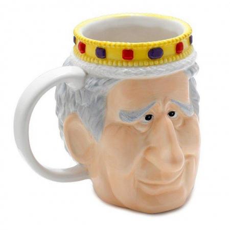 Image 2 of Ceramic Shaped Head Mug - King Charles III. Free uk Postage
