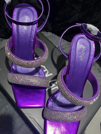 Image 3 of Nasty Gal strappy gem detail heels size 4 prom/wedding