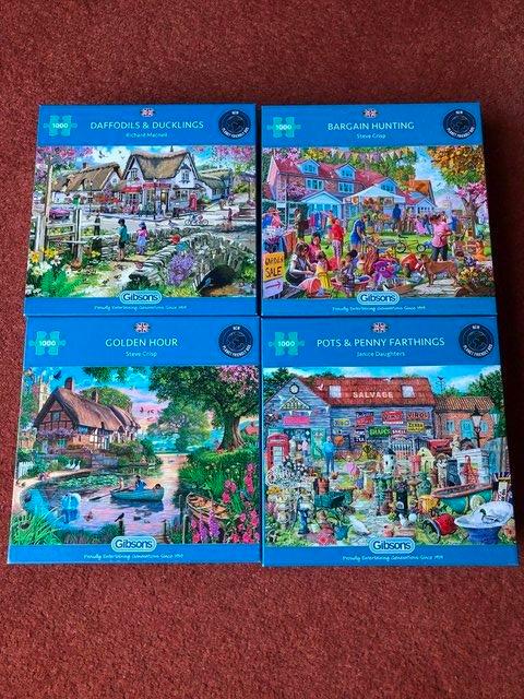 Preview of the first image of 4 x GIBSONS 1000 PIECE QUALITY JIGSAW PUZZLES.