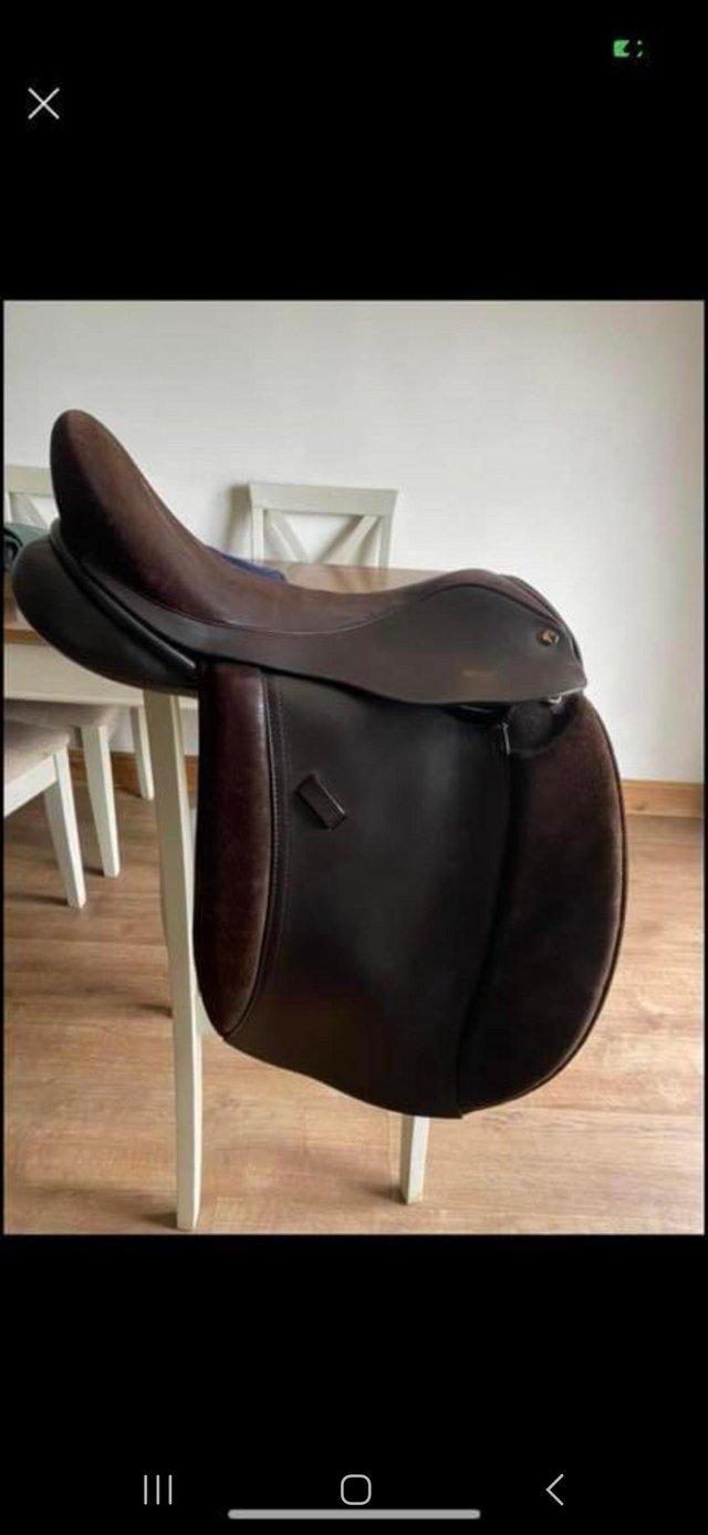 Preview of the first image of 17.5 brown pony cob saddle. Great condition.