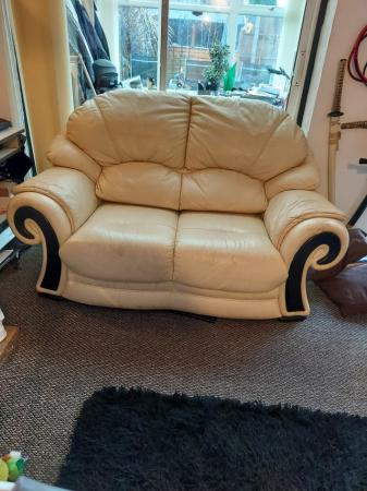 Image 1 of 2 seater leather sofa very good condition