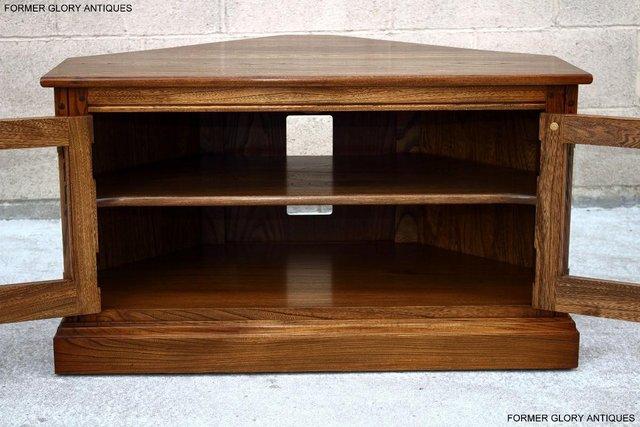 Image 26 of AN ERCOL GOLDEN DAWN ELM CORNER TV CABINET STAND TABLE UNIT