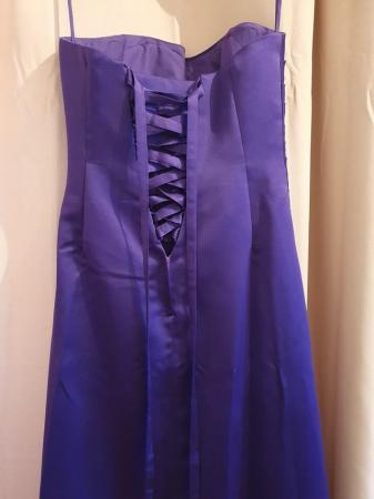 Image 2 of Purple Prom Bridesmaid Corset Back Strapless Dress size 12