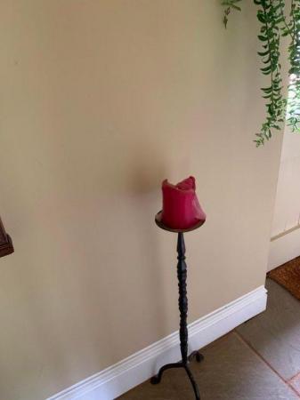Image 3 of Iron candlestick. Heavy. Stands on floor