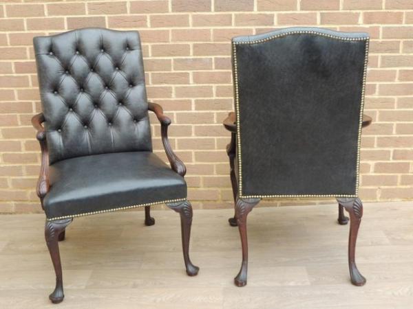 Image 20 of Pair of Antique Chesterfield Library Chairs (UK Delivery)