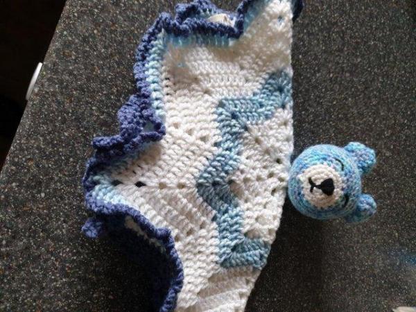 Image 1 of Handmade Crochet Baby Lovey Blanket