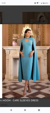 Image 3 of Stunning Teal Cape Dress