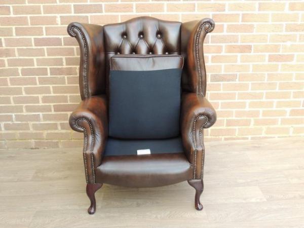 Image 10 of Chesterfield Luxury Brown Wingback Armchair (UK Delivery)