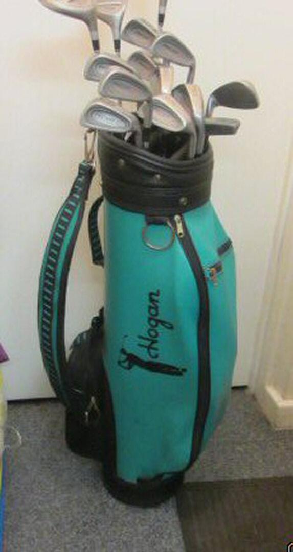 Preview of the first image of HOGAN GOLF BAG IN GREEN VYNIL.