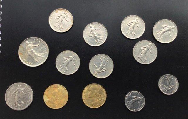 Image 2 of 13 old French coins, francs & centimes. From 1960 on